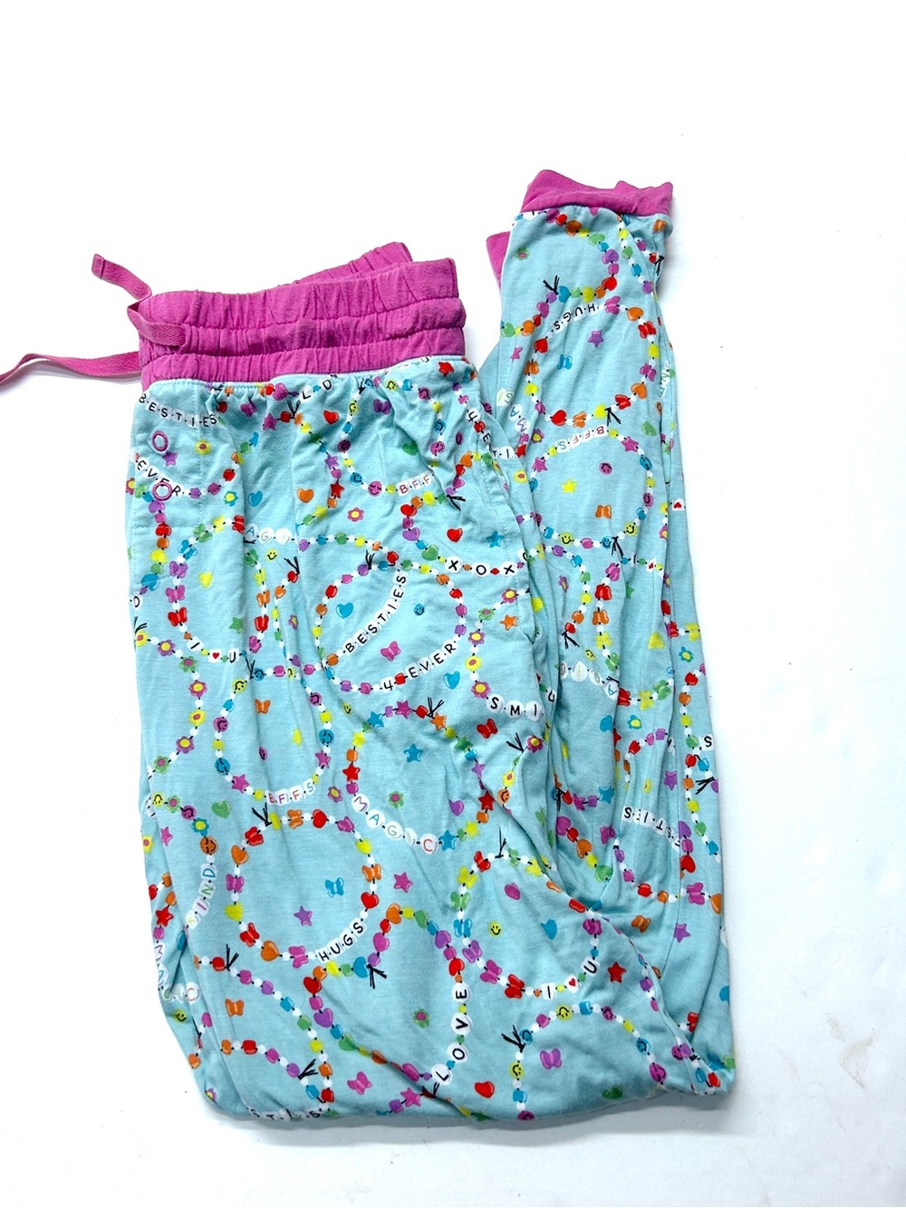 Little Sleepies Blue Friends Forever Pajama Pants Friendship Bracelets Joggers